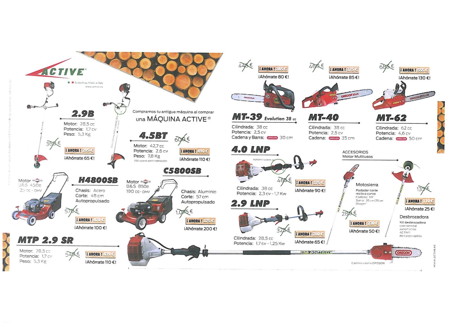 Plan renove maquinaria de jardín 2016 Otoño